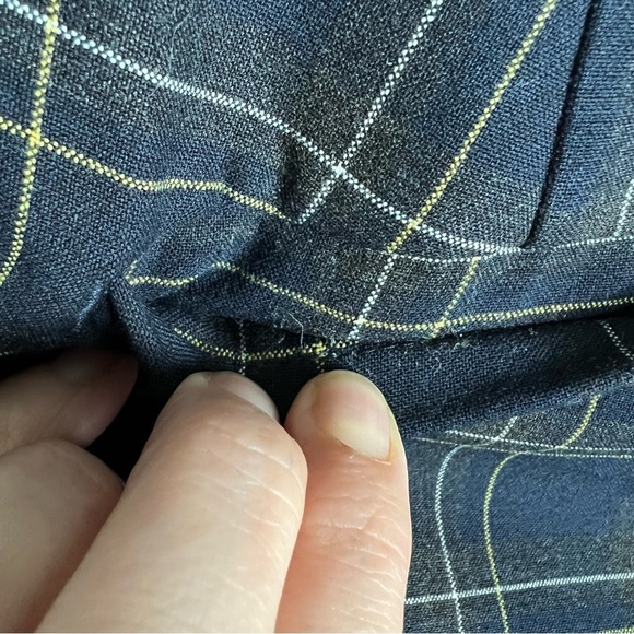 Ann Taylor - Devin Fit Plaid Trousers Pants Prep Balmoral Fall Navy Blue Sz. 8 - Picture 9 of 11